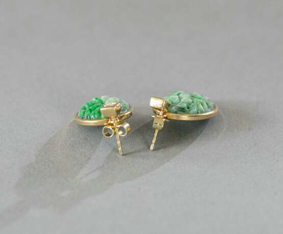 Paar Jade-Diamant-Ohrringe - photo 3