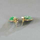 Paar Jade-Diamant-Ohrringe - Foto 3