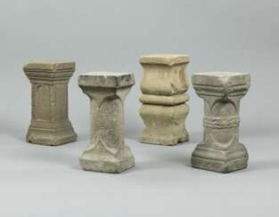 Vier Säulenmodelle im gotischen Stil