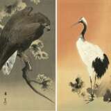 Zwei Farbholzschnitte von Kikuchi Yôsai (1781-1878) und Yamamoto Shôun (1870-1965): Kranich und Adler - photo 1