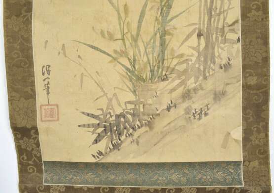 Malerei mit Darstellung von Bambus als Hängerolle montiert - фото 2