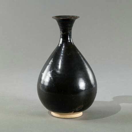 Dunkelbraun glasierte Vase aus Irdenware - Foto 1