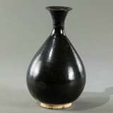 Dunkelbraun glasierte Vase aus Irdenware - Foto 3