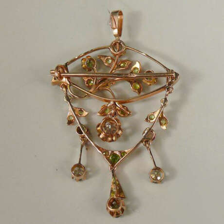 “Brooch-pendant with diamonds and chrysolites” - photo 2