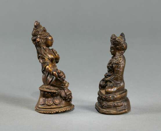 Figur des Buddha und Tara aus Bronze - photo 2