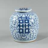 Blau-weißer Ingwertopf aus Porzellan mit 'Shuangxi'-Dekor - photo 1