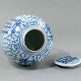 Blau-weißer Ingwertopf aus Porzellan mit 'Shuangxi'-Dekor - фото 3