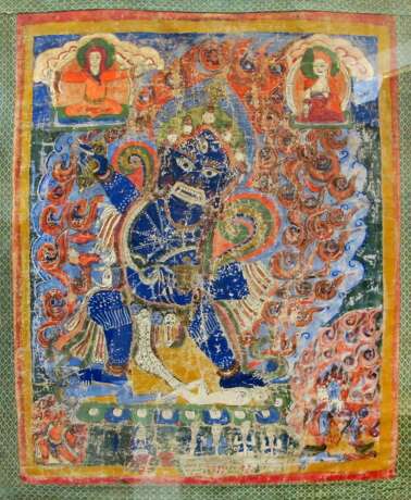 Thangka mit Darstellung einer zornvollen Gottheit - Foto 1