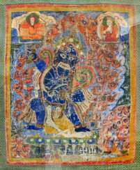 Thangka mit Darstellung einer zornvollen Gottheit