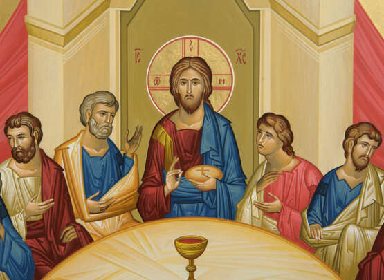 Тайная Вечеря Доска липовая Peinture acrylique Néo-byzantin Genre religieux Ukraine 2013 - photo 2