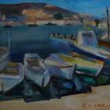 Painting “Balaklava.More.Boats”, Canvas on the subframe, Oil paint, Impressionist, Marine, Russia, 2012 - photo 1