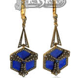“Earrings pendants made of gold with sapphire and diamonds Snowflakes” - photo 1