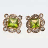 “Earring with chrysolite and diamonds” - photo 1