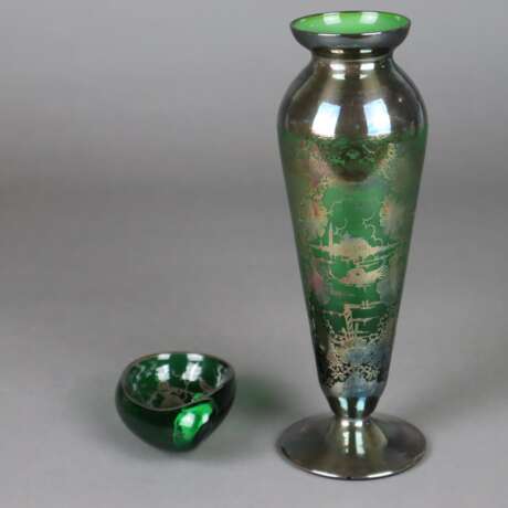 Vase und Ascher mit Silberoverlay - photo 1