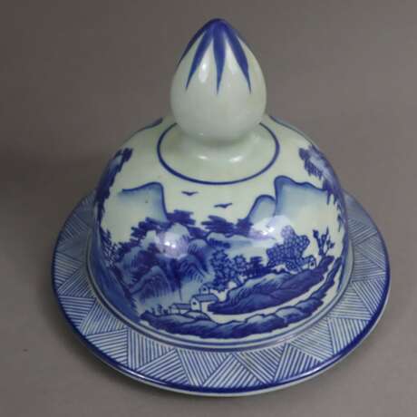 Blau-weiße Deckelvase im Kangxi-Stil - photo 5