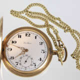 Golddoublé Savonette mit Uhrenkette - Foto 1