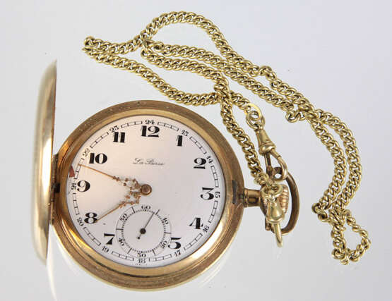 Golddoublé Savonette mit Uhrenkette - Foto 1