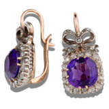 “Earrings with natural amethysts” - photo 1