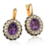 “Earrings in the form of Raspberry with amethysts” - photo 1