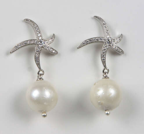 Seestern Ohrringe mit Südsee Perlen - photo 1