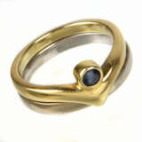 Saphir Ring - Gelbgold/WG 585 - фото 1