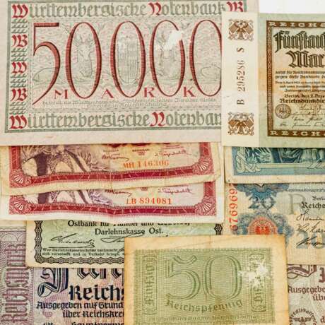 Konvolut hist. Banknoten, vorwiegend Deutschland 1. H. 20. Jahrhundert.- - фото 2