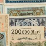 Konvolut hist. Banknoten, vorwiegend Deutschland 1. H. 20. Jahrhundert.- - фото 6