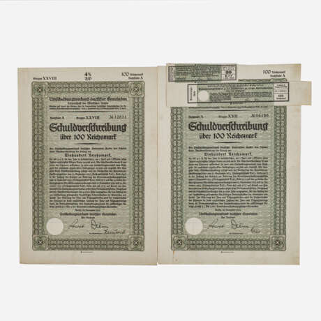 Dt. Reich Konvolut Wertscheine und Banknoten - Foto 3