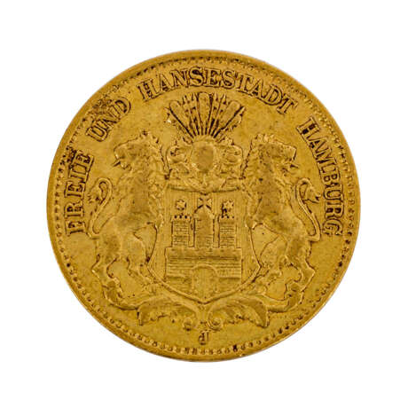 Deutsches Kaiserreich / Hansestadt Hamburg - 10 Mark 1888, - Foto 1