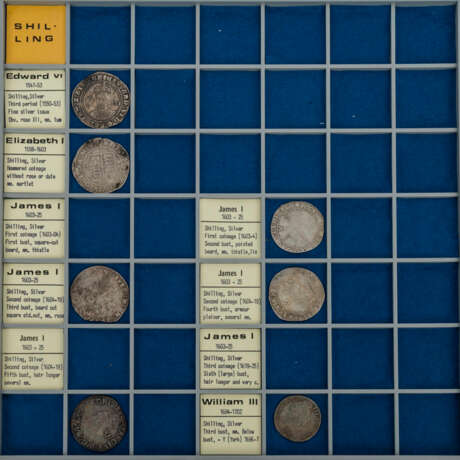 England - Tableau Silver Shillings, - photo 2