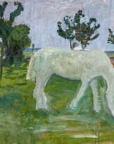 Weidender Schimmel im Mondlicht