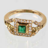 Smaragd Ring mit Brillanten - Gelbgold 585 - Foto 1
