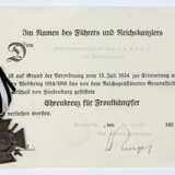 Frontkämpfer Ehrenkreuz mit Urkunde - Foto 1