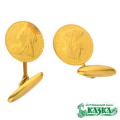 Cufflinks are made from English coins 1889
