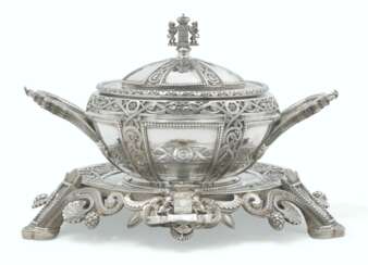 A SILVER SOUP TUREEN, COVER, AND STAND FROM THE YUSUPOV SCANDINAVIAN SERVICE