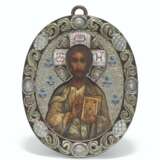 Fabergé. A RARE SILVER-GILT AND CLOISONN&#201; ENAMEL ICON OF CHRIST PANTOCRATOR - Foto 1