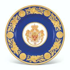 A PORCELAIN PLATE FROM THE CORONATION SERVICE OF EMPEROR NICHOLAS I