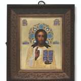 A CLOISONN&#201; AND CHAMPLEV&#201; ENAMEL PARCEL-GILT SILVER ICON OF CHRIST PANTOCRATOR - photo 2