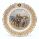 Imperial Porcelain Factory. A PORCELAIN MILITARY PLATE - photo 1