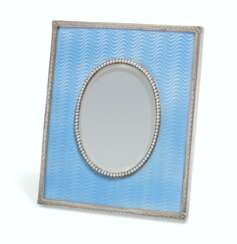 A JEWELLED AND GUILLOCH&#201; ENAMEL SILVER-MOUNTED PHOTOGRAPH FRAME