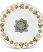 Porzellanmanufaktur Gardner. A PORCELAIN SOUP PLATE FROM THE SERVICE OF THE ORDER OF ST ANDREW