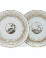 TWO PORCELAIN DINNER PLATES FROM THE SERVICE OF GRAND DUKE PAUL PETROVICH