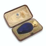 A GOLD-MOUNTED COBALT BLUE GLASS SCENT BOTTLE - photo 1