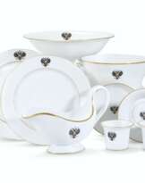 A GROUP OF PORCELAIN TABLEWARE FROM THE ALEXANDER III CORONATION SERVICE