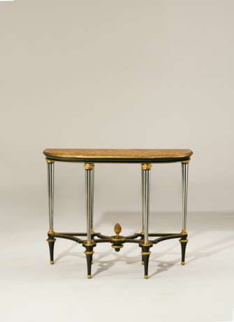 A LOUIS XVI ORMOLU-MOUNTED AND PEWTER-INLAID EBONY CONSOLE TABLE - photo 1