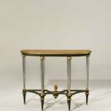 A LOUIS XVI ORMOLU-MOUNTED AND PEWTER-INLAID EBONY CONSOLE TABLE - photo 1