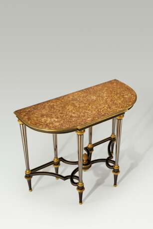 A LOUIS XVI ORMOLU-MOUNTED AND PEWTER-INLAID EBONY CONSOLE TABLE - photo 4