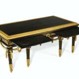 A LARGE FRENCH ORMOLU-MOUNTED AND BRASS-INLAID EBONIZED LIBRARY TABLE - фото 3