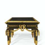 A LARGE FRENCH ORMOLU-MOUNTED AND BRASS-INLAID EBONIZED LIBRARY TABLE - photo 4