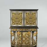 A LOUIS XIV PEWTER AND BRASS-INLAID EBONY, PARCEL-GILT AND BOULLE MARQUETRY CABINET-ON-STAND - фото 1